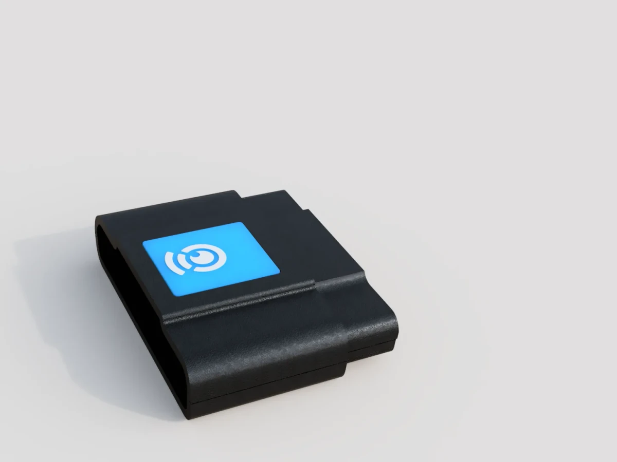 The CS-1 module on its own, a small black block with a cyan tile on top