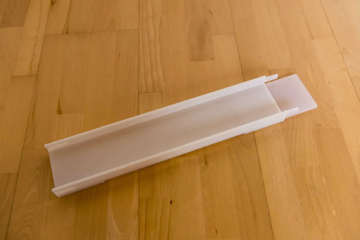 L'estensione per rampa trasparente da 40 cm mostrata da un'altra angolazione.