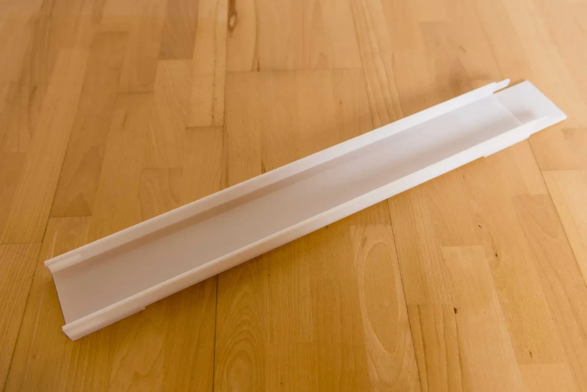 L'estensione per rampa trasparente da 60 cm mostrata da un'altra angolazione.