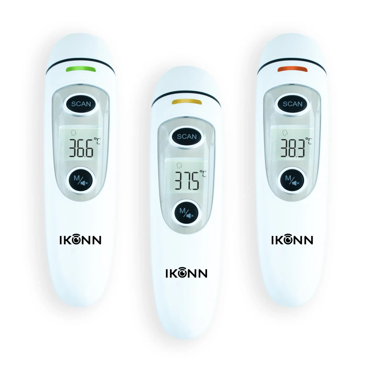 Drei TF-1 Thermometer mit grünem, gelbem und rotem Anzeigeband