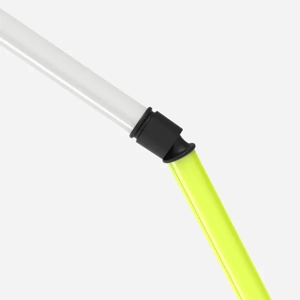 Close-up of the patented IO joint at the moment it yields to an obstacle.